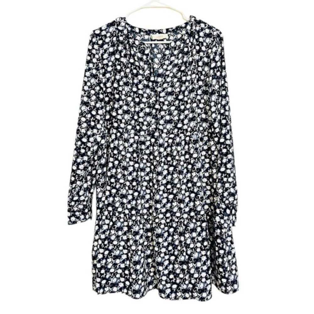 2/$25 LOFT - Blue & White Floral Long Sleeve Dress